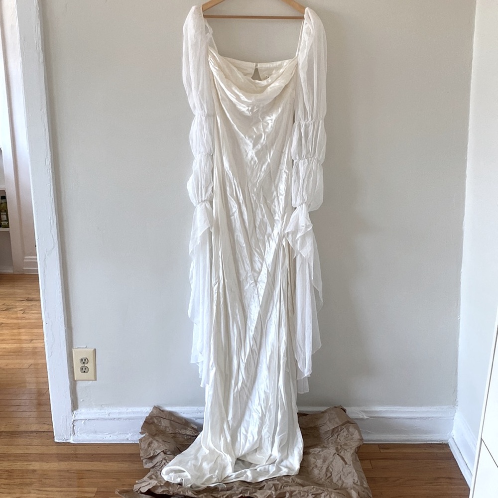 NWT For Love and Lemons X Revolve Willow Bridal Gown Long Dress White Size Large - Picture 7 of 14